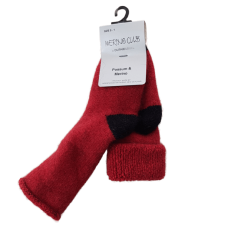 Possum Merino Blend Baby Socks | Red