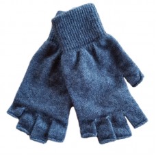 Fingerless Possum Fur & Merino Wool Gloves | Grey