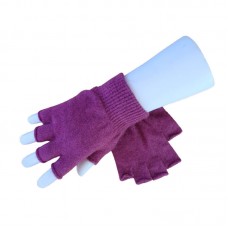 Fingerless Possum Fur & Merino Wool Gloves | Pink