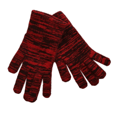 Pure Wool Black & Red Gloves