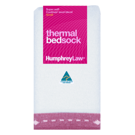 Thermal Bed Socks | Pink Trim | Small