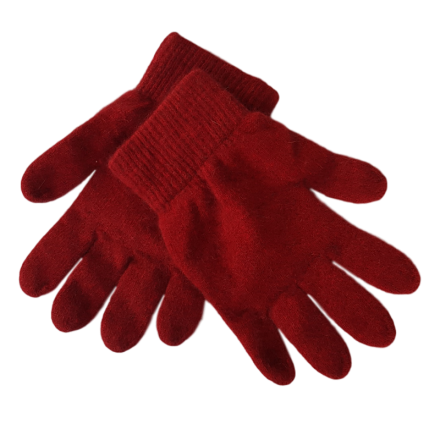 Possum Fur & Merino Wool Gloves | Red