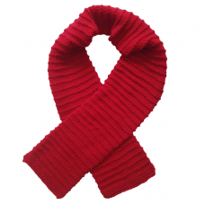 Hand Knitted Pure  Wool Scarf - Red