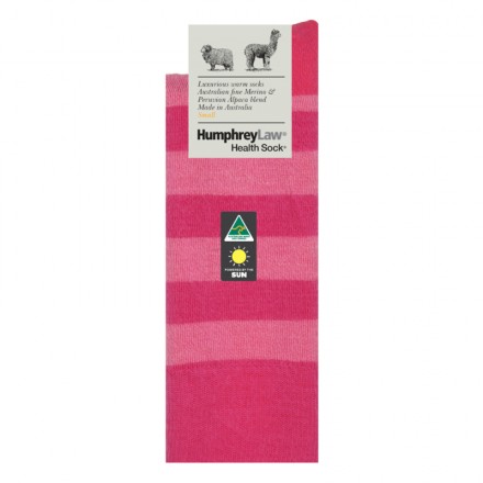 Alpaca Blend Pink Stripe Health Socks | Humphrey Law Australia