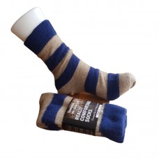 Possum Fur & Merino Wool Socks | Oatmeal & Navy Stripe