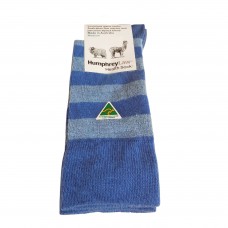 Alpaca Blend Blue Denim Stripe Socks | Humphrey Law