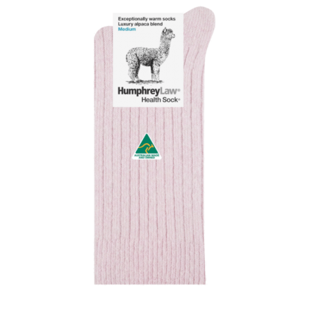 Alpaca & Wool Health Socks | Dusky Pink | Humphrey Law