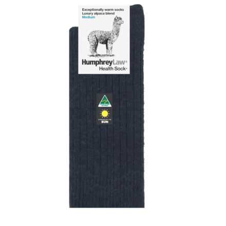 Alpaca Wool Blend Health Socks| Charcoal | Humphrey Law Australia