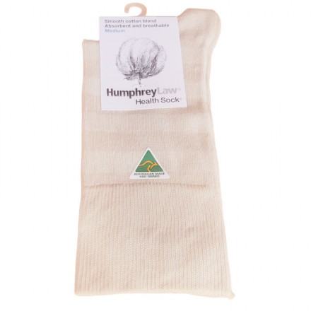 Cotton Blend Health Socks |Cream Self Stripe | Made in Australia by Humphrey Law