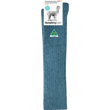 Alpaca Knee High Socks | Teal | Humphrey Law
