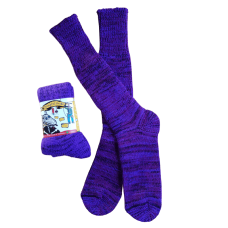 Pure Wool Purple & Black Socks | Longer Length