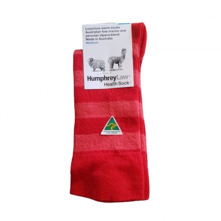 Alpaca Red Stripe Health Socks | Humphrey Law Australia