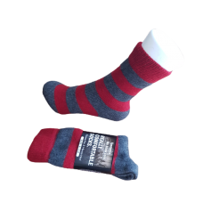 Possum Fur & Merino Wool Socks  | Red & Grey Stripe